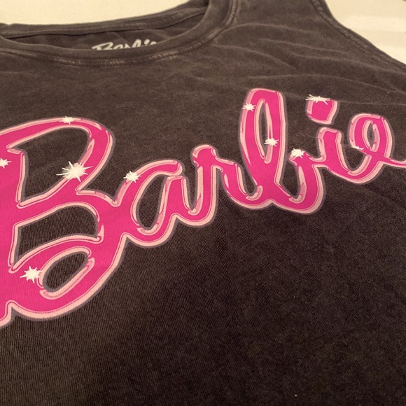 New Men’s Barbie Charcoal Grey/Pink Beach Party Tank Top - Picture 4 of 6